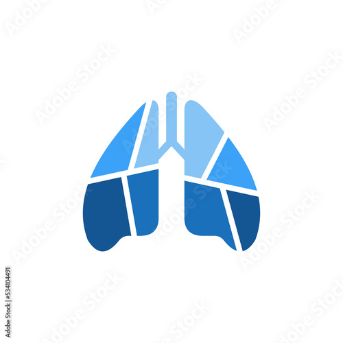 lungs pneumonia logo vector stock illustration
