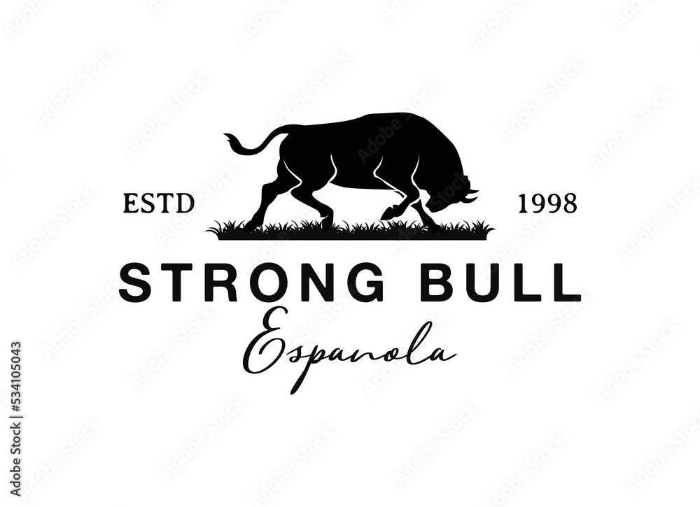 Angry Bull or Taurus Logo Mascot. Vector Illustration