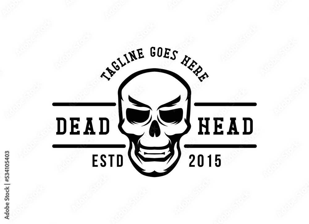 Dead head.Street style old label with skull. T- shirt design. Vector illustration