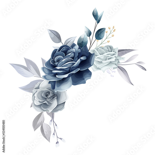 beautiful navy and gray floral bouquet