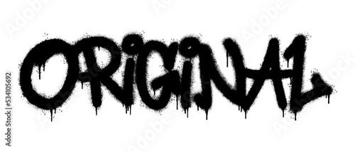 Spray Painted Graffiti Original Word Sprayed isolated with a white background. graffiti font Original with over spray in black over white. Vector illustration.