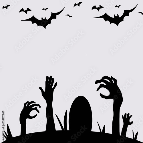 halloween background with bats and moon