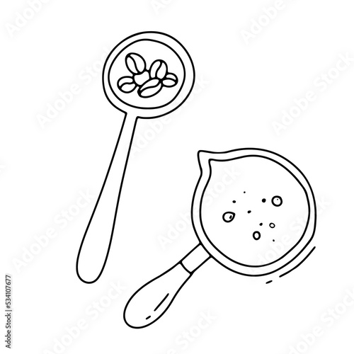 Doodle coffee turk. Vector illustration isolated on white