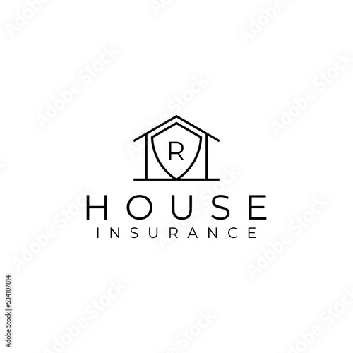 house shield protect logo design. house insurance logo