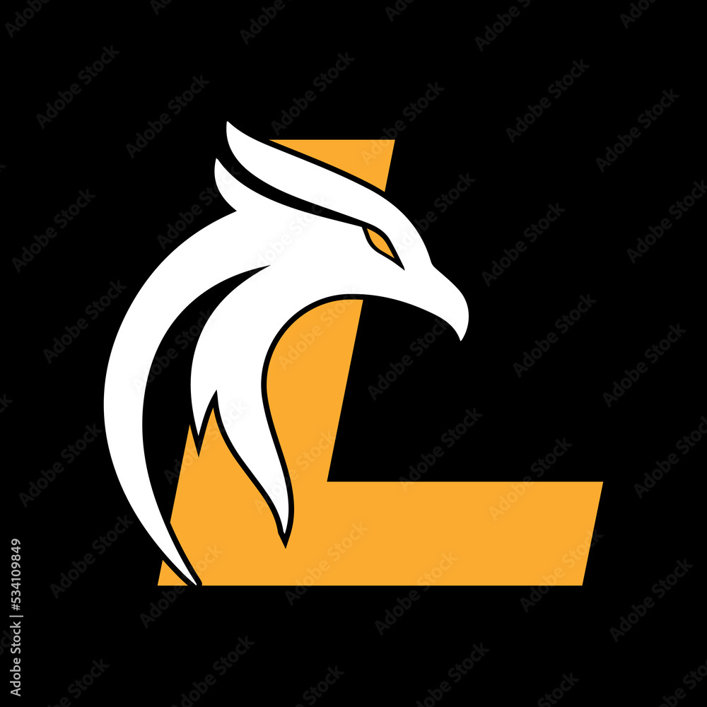 Obraz premium Letter L and eagle head logo 