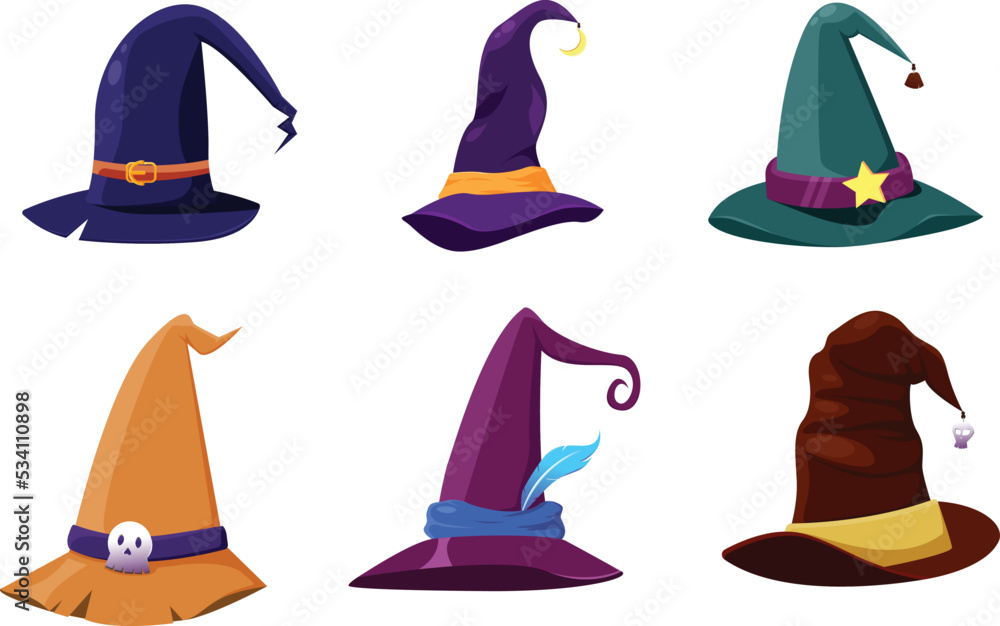 Sorcerers Hats Vector Illustration Sorcerers Hats Vector Illustration