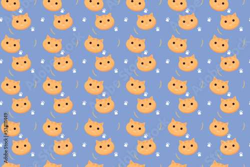 seamless pattern with orange cat