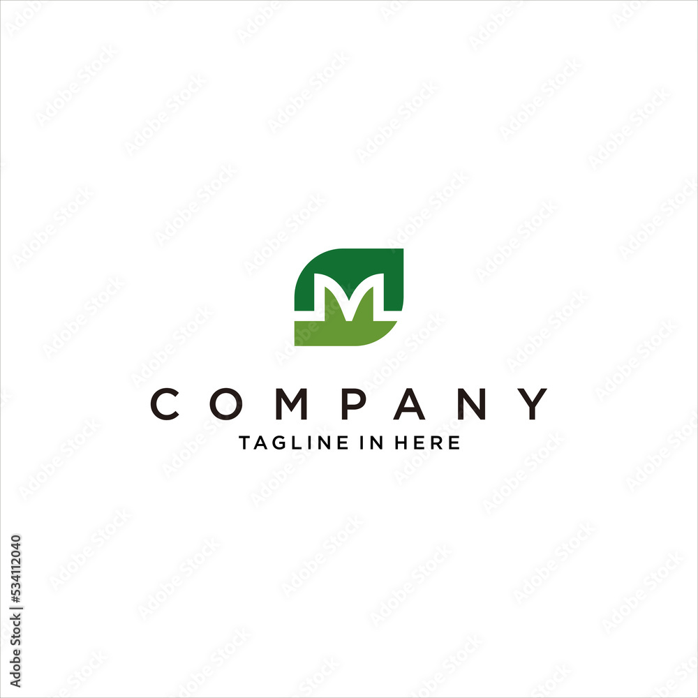 m leaf logo design for nutrition environment vector m leaf logo design for nutrition environment vector