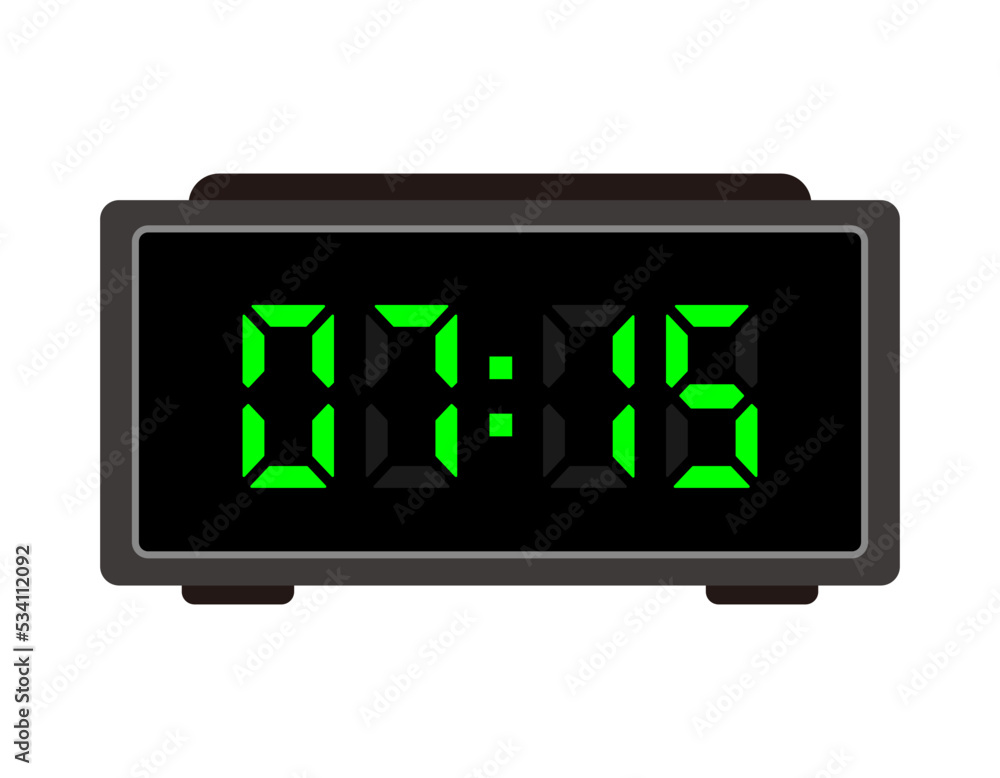 デジタル表示の時計　ベクターイラスト