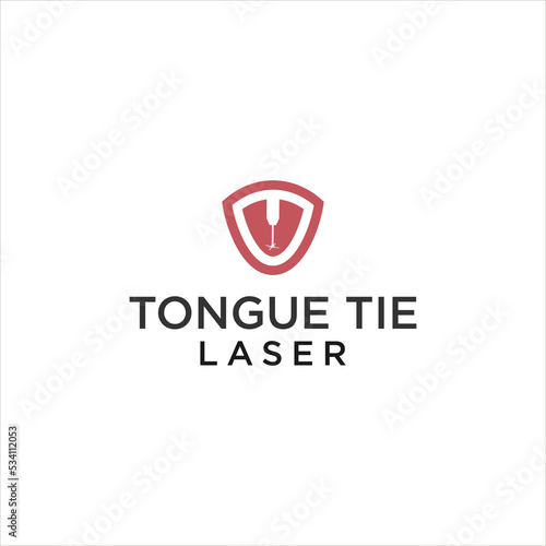 laser operation treatment for tongue tie lip logo design 