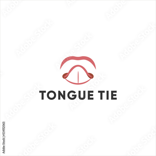 laser operation treatment for tongue tie lip logo design 