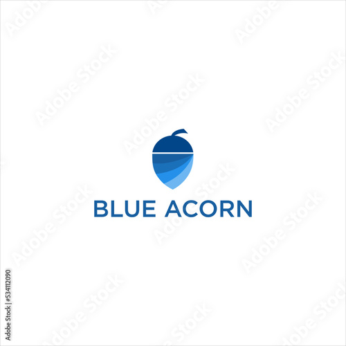 creative blue acorn seed logo design