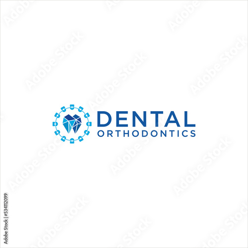 orthodontic dental logo design,diamond dentistry vector