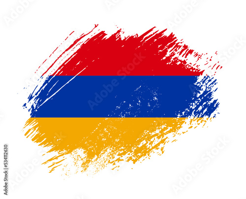 Shiny sparkle brush flag of Armenia country with stroke glitter effect