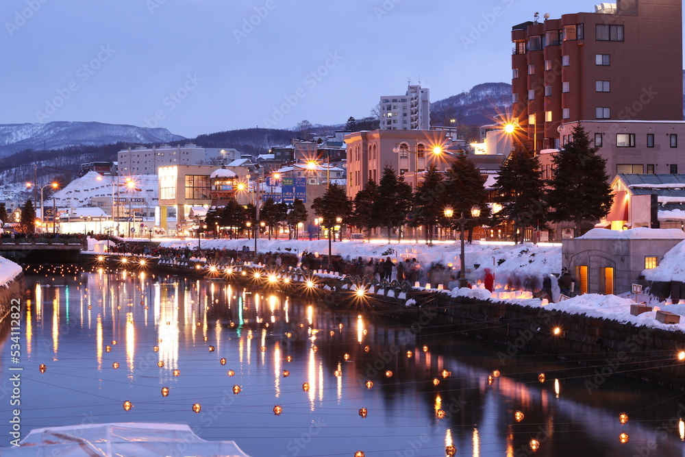 Fototapeta premium 小樽運河の夜景