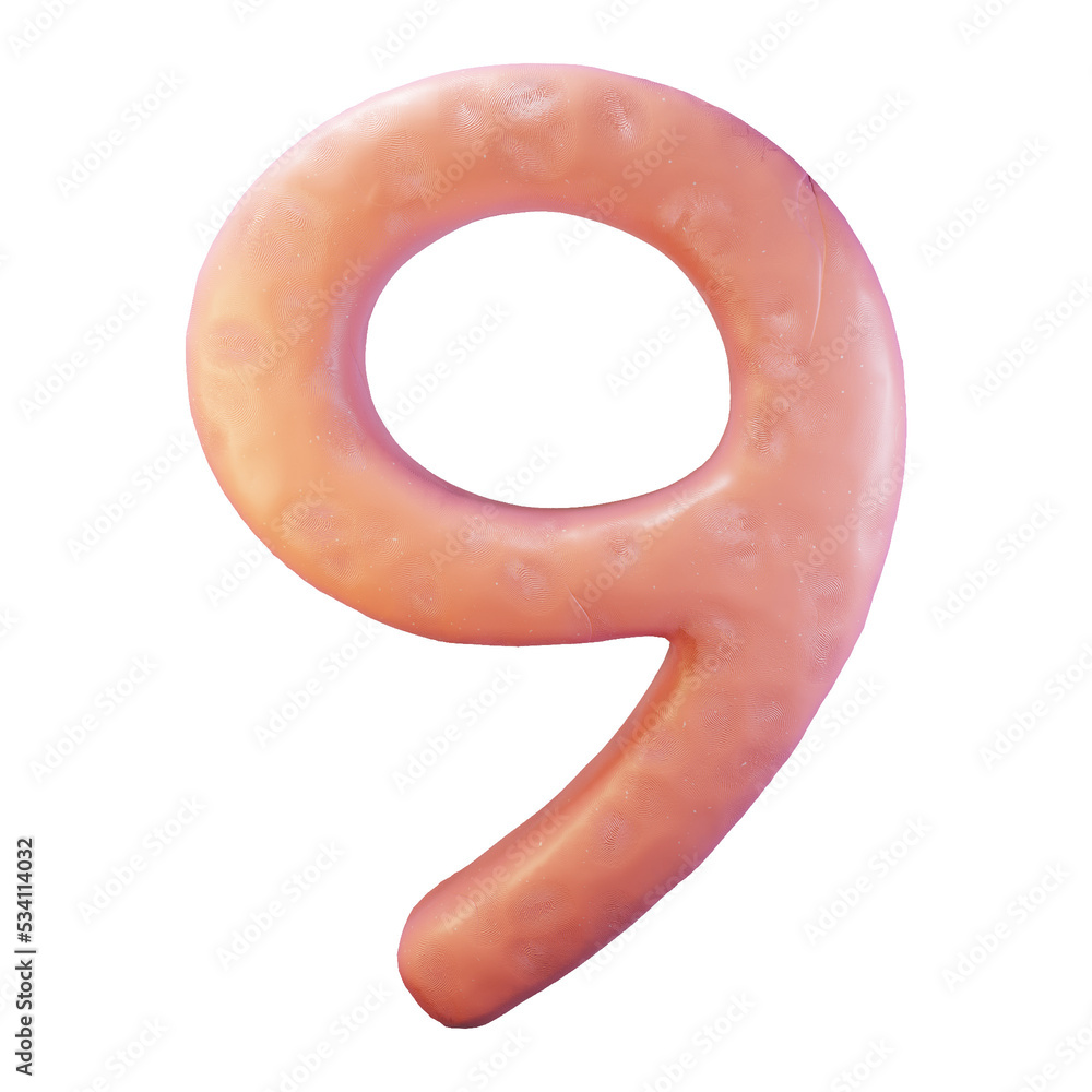 3d render number 9 clay style icon 3d render number 9 clay style icon