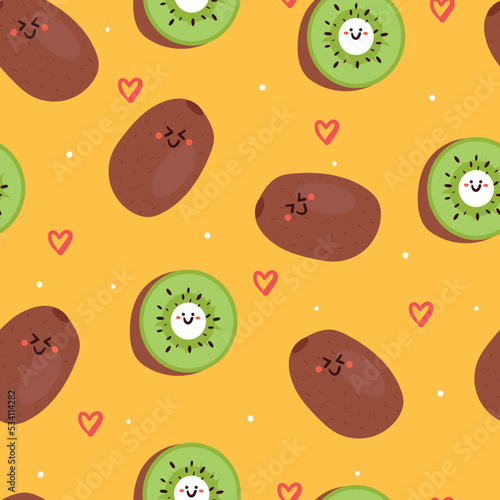 seamless pattern cartoon fruit character. cute fruit character for kids, textile, gift wrap paper