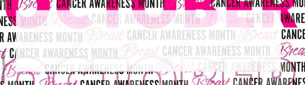 Breast Cancer Awareness Month.  Room for copy modern design banner.