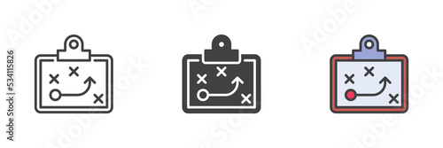 Strategy board different style icon set