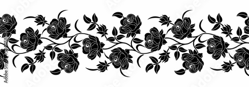 Vector rose flower border design