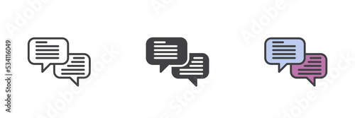 Chat message different style icon set