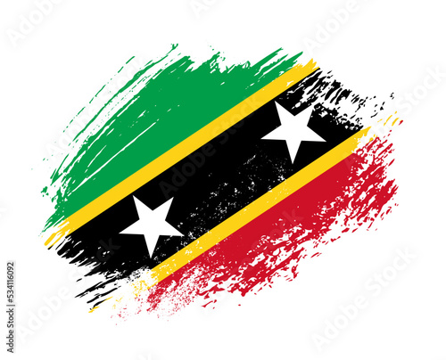 Shiny sparkle brush flag of Saint Kitts and Nevis country with stroke glitter effect