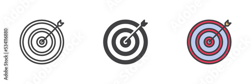 Target arrow different style icon set.