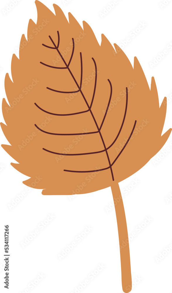Simple autumn leaf in yellow color. Autumn design element. Vector illustration Simple autumn leaf in yellow color. Autumn design element. Vector illustration