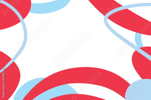 Vector abstract background in red, white and blue. Banner with dynamic circles and stripes