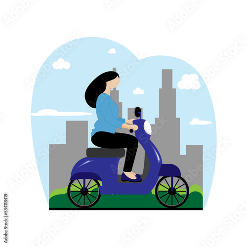 girl riding a scooty
