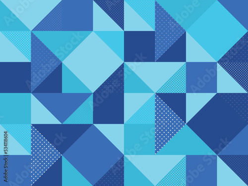 背景素材 幾何学模様 青色スクエアパターン Background material Geometric pattern Blue square pattern