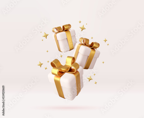 3d white gift boxes