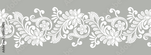 Vector swirly floral border design