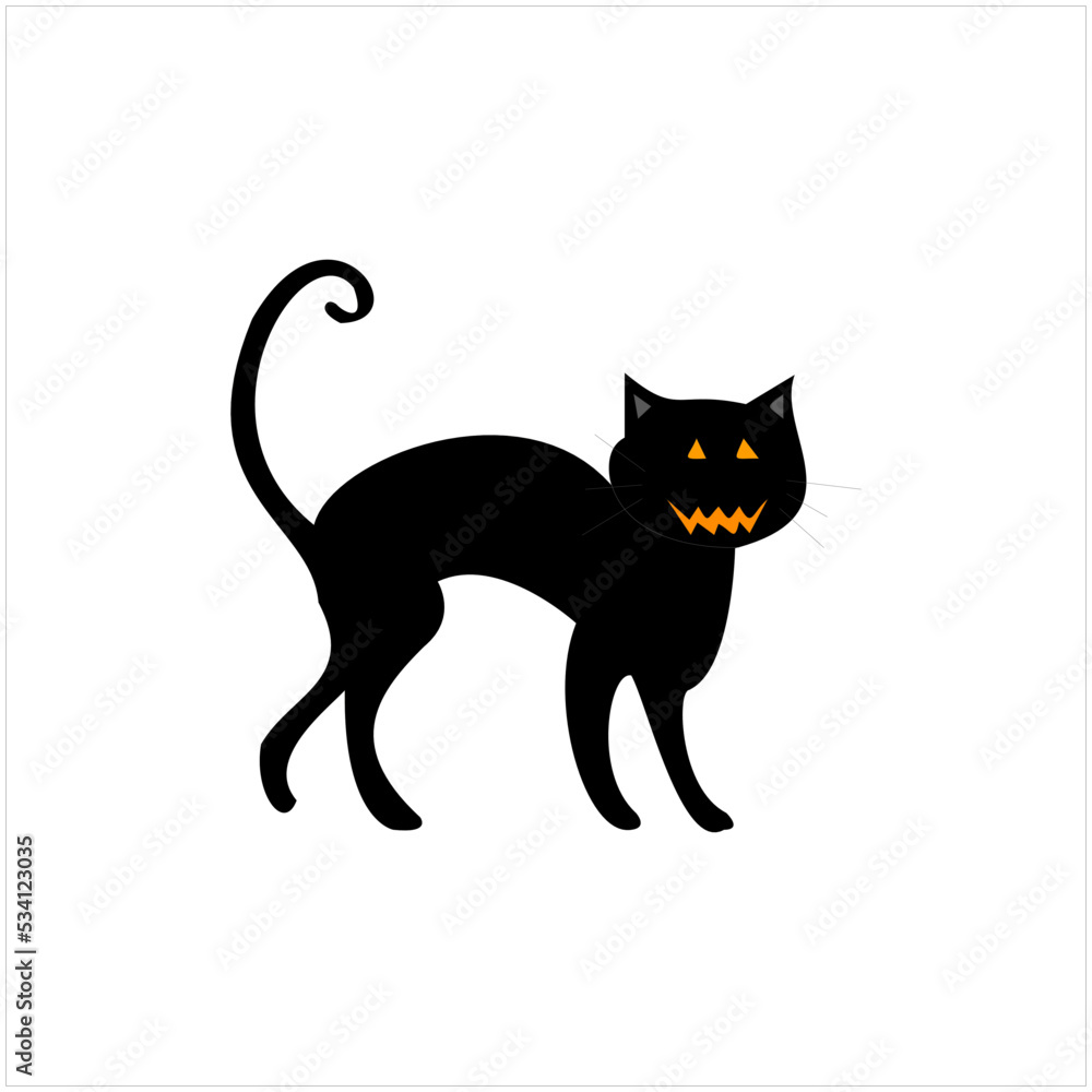 Obraz premium black and white cat halloween