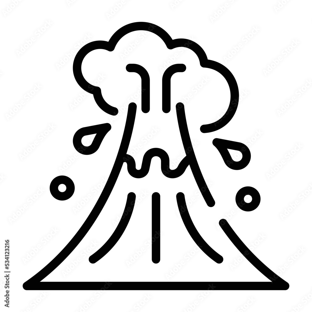 Check this outline icon of volcano - obrazy, fototapety, plakaty 