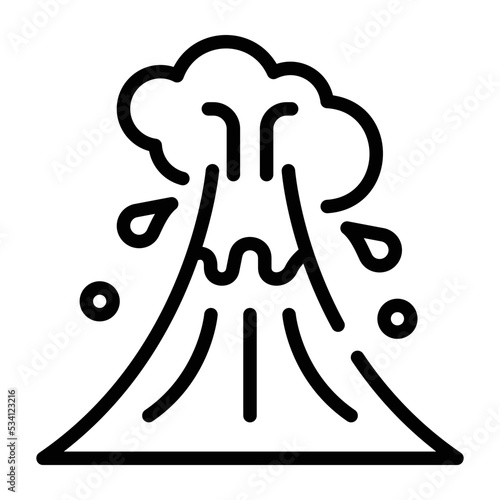 Check this outline icon of volcano