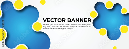 Abstract Rounded Shape Vector Banner Template Design