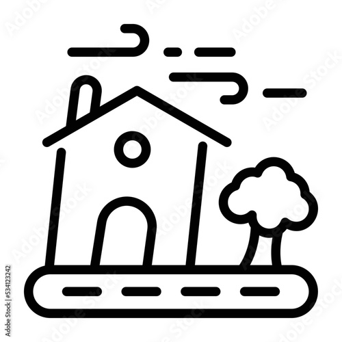 A handy linear icon of windstorm 