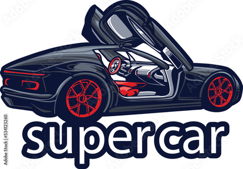 supercar advanced logo design 