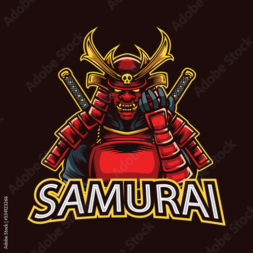 samurai mascot advanced logo design