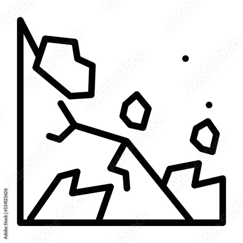 Download outline icon design of landslide 