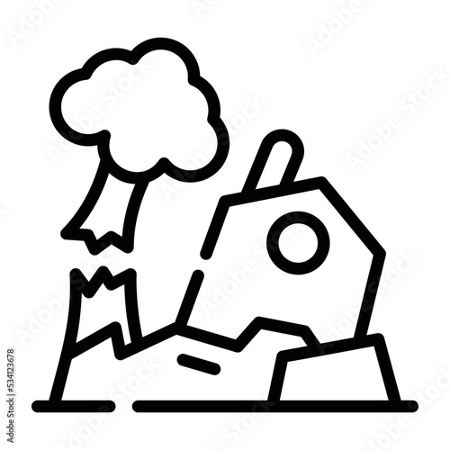 A handy linear icon of windstorm 