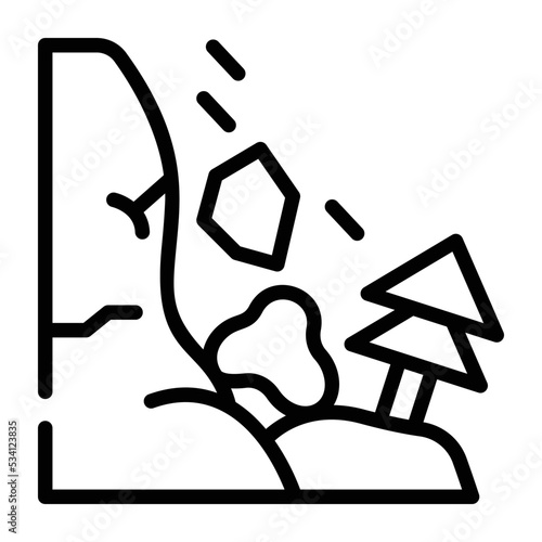 Download outline icon design of landslide 