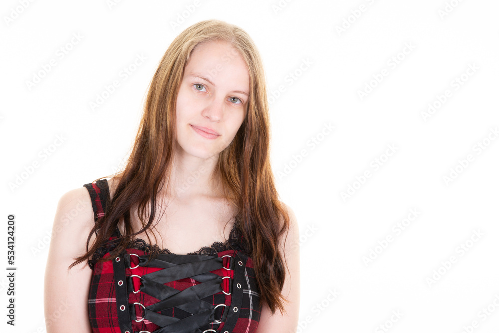Portrait of cheerful model smiling pretty young woman blonde girl isolated on white background Portrait of cheerful model smiling pretty young woman blonde girl isolated on white background