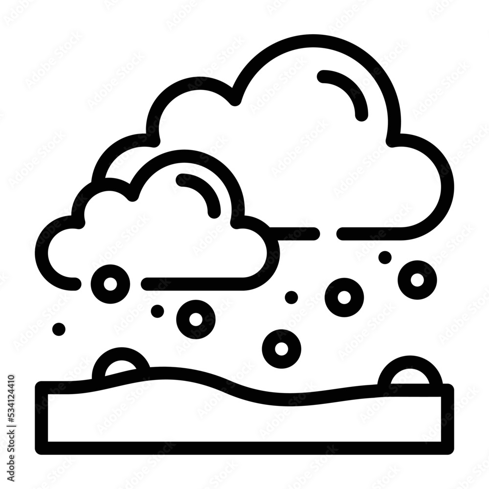 Rainstorm icon designed in outline style 