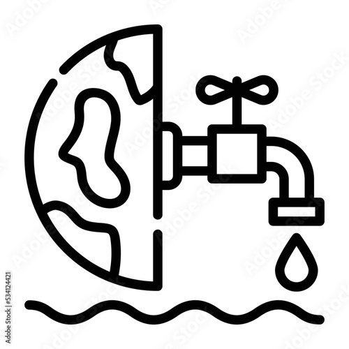 Premium outline design of water scarcity 