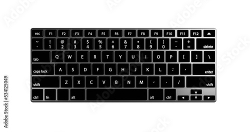 computer keyboard isolated on white