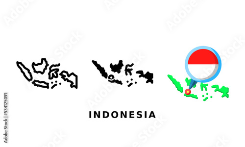 Free Download Indonesia flag and country icon. With outline, glyph and flat styles - GFXLoad