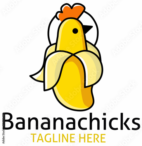 vector logo banana and chick