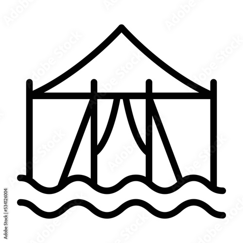 Trendy outline icon of emergency tent  